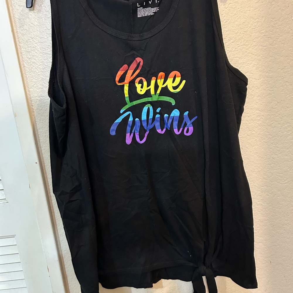 Love Wins Black Tank Top